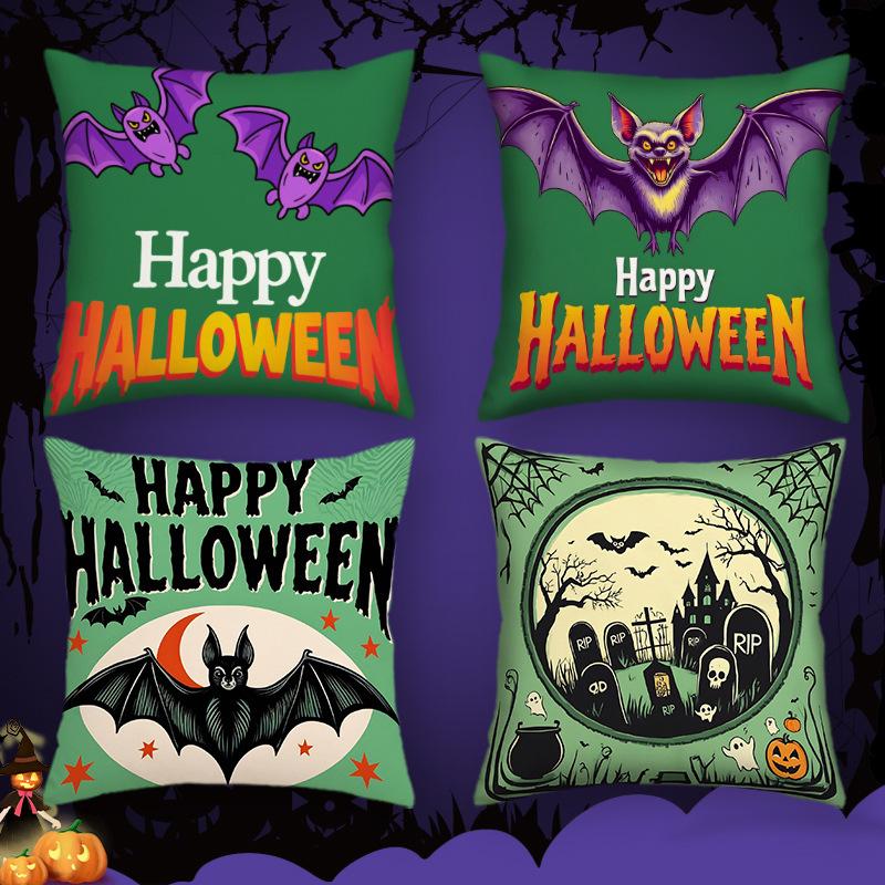 

New Halloween Pillowcase European and American Holiday Gift Decoration Sofa Bedroom Cushion Cover Waist Pillowcase Household 45 * 45Cm (excluding core)