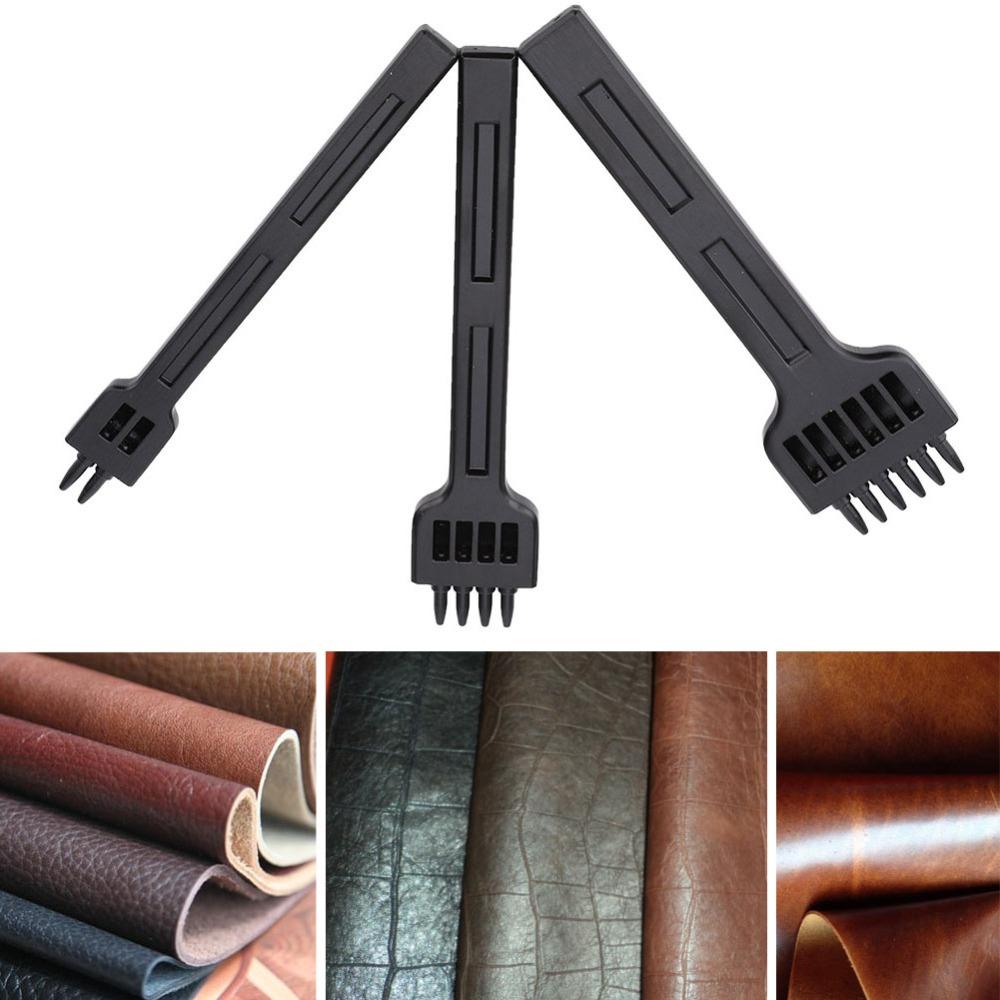 3pcs 2/4/6-prong Leather Hole Puncher 4/5/6mm Spacing Leather Craft Chisel  For Handbag Making