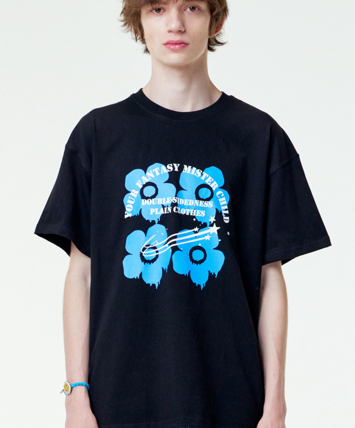 Mister Child 4 Flower T-Shirt Black M
