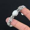 Anniversary Gift For Her Natural Rainbow Moonstone Bangle Adjustable 925 Silver