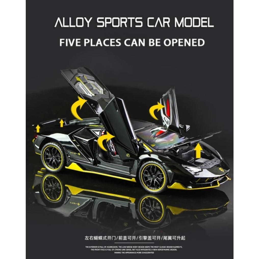 1/24 Diecast Lambor 770 High Simulation Alloy Sports Car Model Sound Super Racing Hot Car Wheel Children Gift Miniature Car