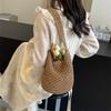 Women Straw Tote Handbag Fashion Beach Bags Large Capacity Shoulder Bag Casual Weaving Travel Bags Female Summer Woven Tote Bag