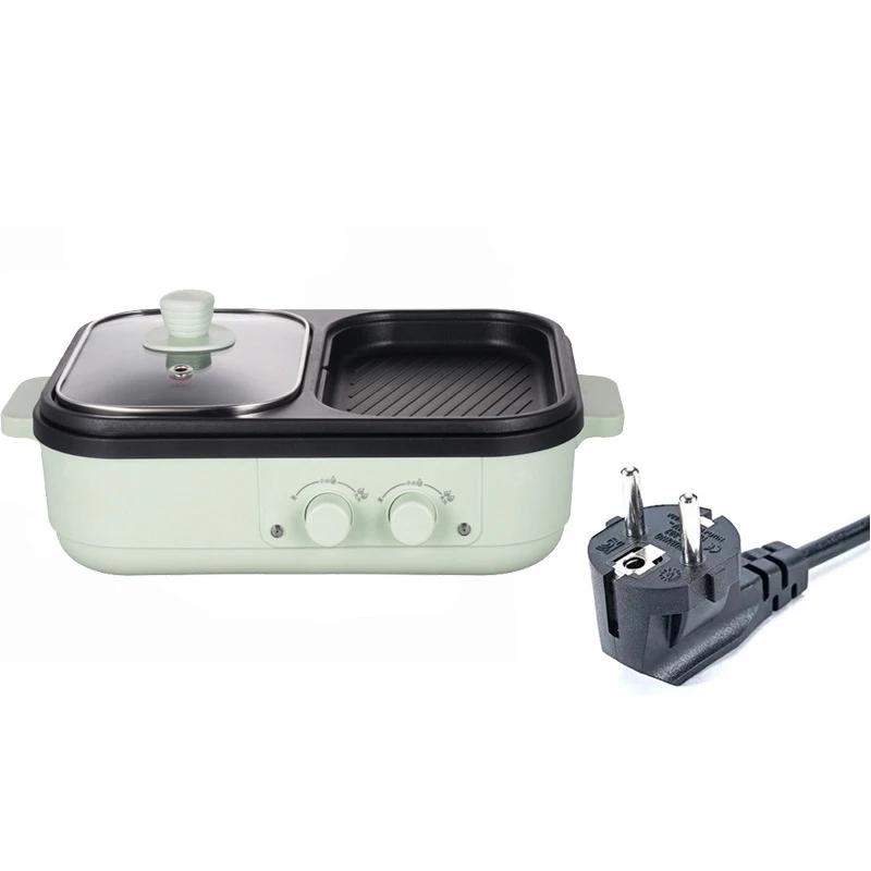 

Hot Pot Household Mandarin Duck Multi-function All-in-One Electric Cooker 220V Househould Non-stick Cooking зелёный