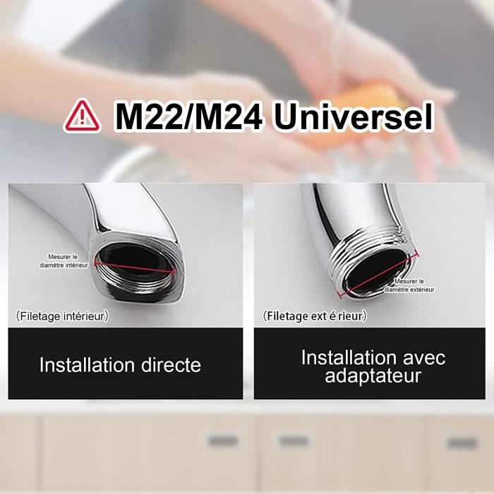 Faucet Aerator - AJW - M22-M24 - Universal - 720° Swivel - Water Saving