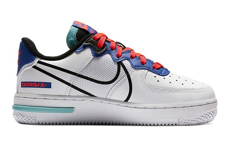 Nike Air Force 1 React Weiß Astronomy Blue Laser Crimson GS CD6960-101
