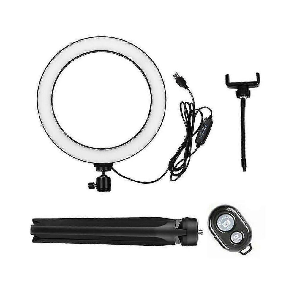 18 tums Ring Light med Stativ & Telefonhållare - Dimbar LED-bordslampa för Smink, Videor & Livestreaming