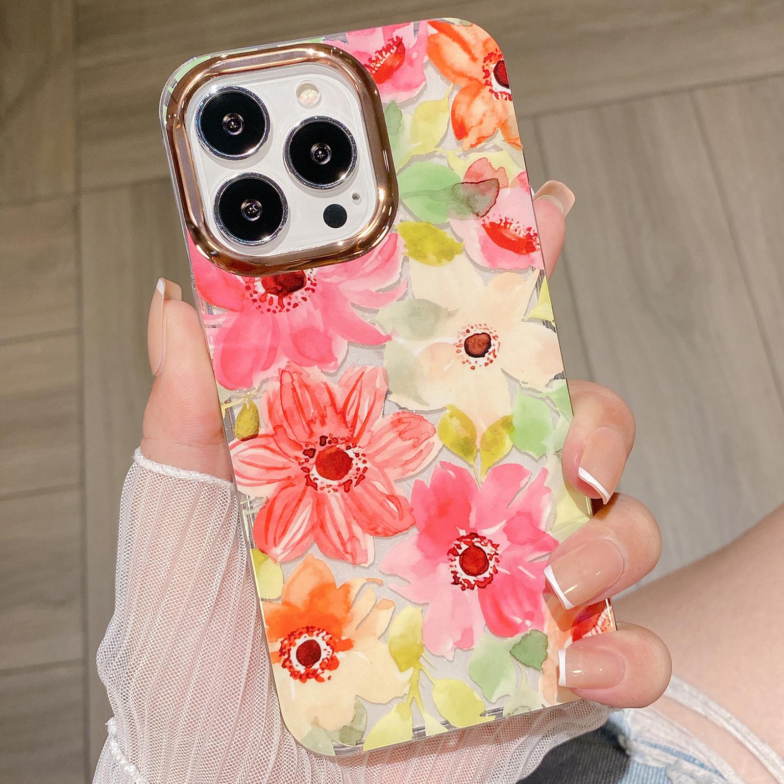 

For iPhone 16 Pro Case Dual-Layer IMD Pattern TPU+PC Shockproof Protective Phone Cover S4