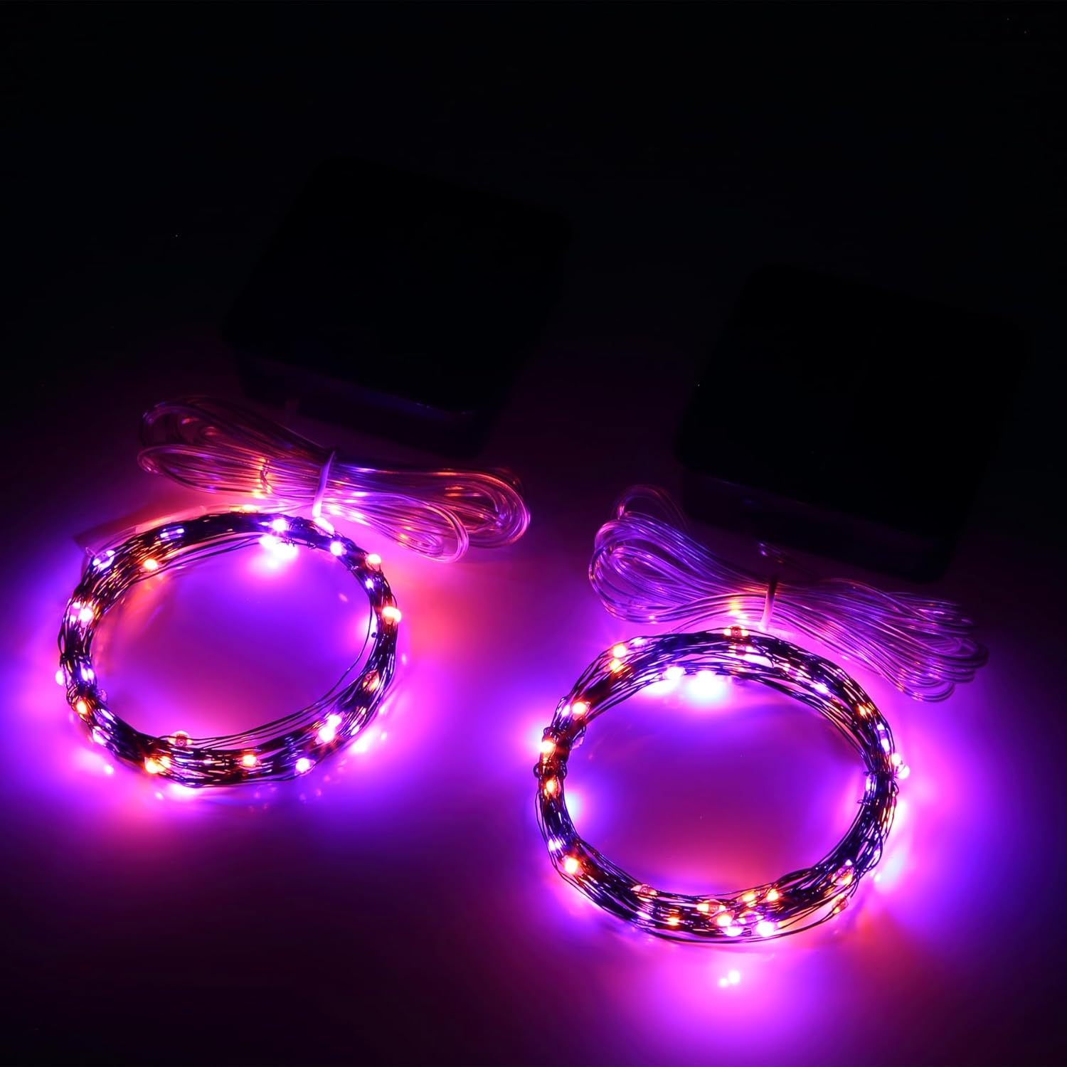 Magicnight Little Cute Spooky Garden Lights Mini Solar Powered Halloween String Lights Outdoor Garden String, Black Copper Wire, Orange-Purple