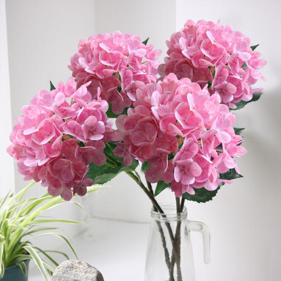Artificial Flowers High Simulation Silk Hydrangeas Soft Touch Flexible Stems Realistic Maintenance-Free Fake Flower Arrangement Wedding Display Home