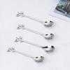 Leaf Design Stainless Steel Teaspoon 4-piece Set