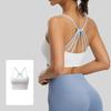 2026 New Cross Back Sports Bra Female Summer Thin Shockproof Yoga Fitness Bra Women