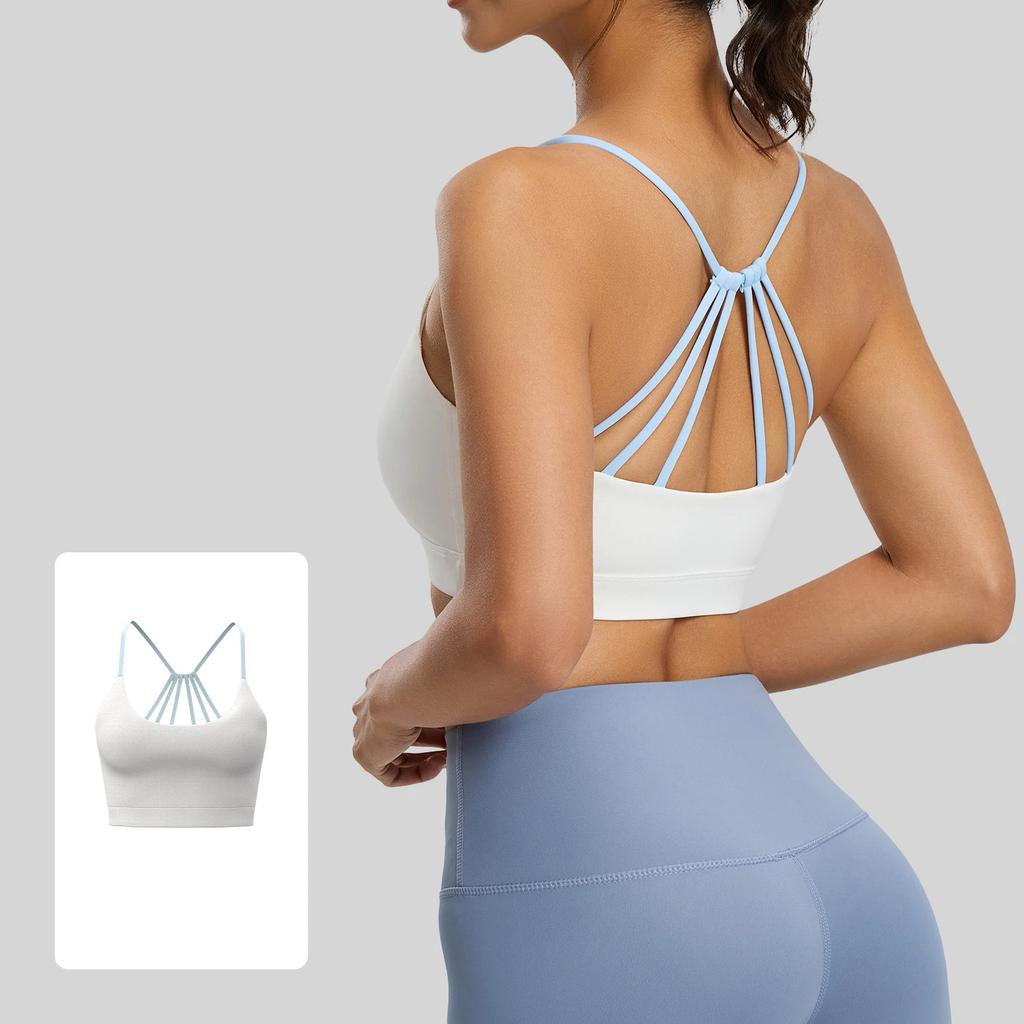 2026 New Cross Back Sports Bra Female Summer Thin Shockproof Yoga Fitness Bra Women