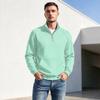 Herren Pullover mit vertikalem Streifenprint, Reißverschluss und Stehkragen, Lässiges Falten- Sportoberteil für Herbst Winter