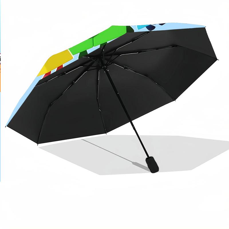 Windproof Folding Umbrella, 8‑Rib Auto Open Close Numberblocks Umbrella for Rain Sun Protection