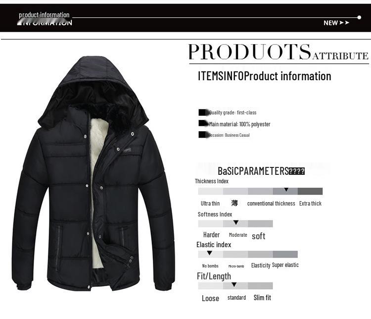 Men's Mid-Length Cotton Coat for Seniors – Warm, Thickened, Plus Velvet Jacket