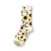 Women's Mid-Calf Socks with Artistic Sunflower Print Soft Comfortable Cotton Blend Fabric Suitable for Daily Wear and Casual Outfits