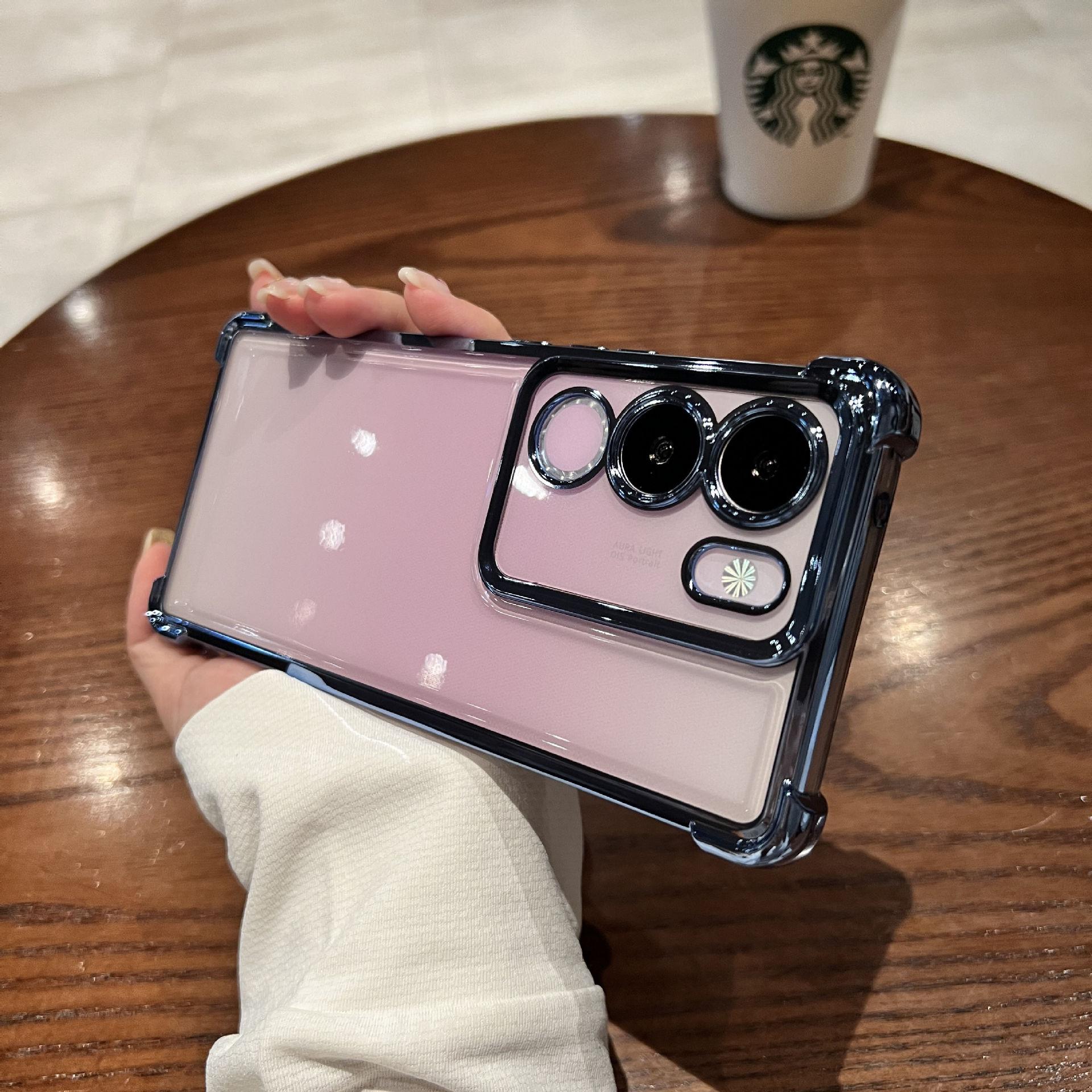 

Подходит для Motorola MotoG84, чехол для мобильного телефона с подушкой безопасности на четыре угла, прозрачная гальванизированная пленка для линз G30, 2 защитных чехла от падения MOTO-G84 синий