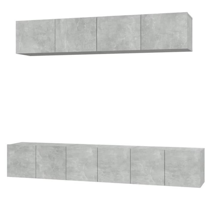 VidaXL Ensemble de meubles TV 5 pcs Gris béton Bois d'ingénierie3114425