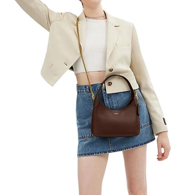 Coach Brooklyn 23 Logo Magnetic Closure Leather Crossbody Shoulder Bag Medium Women Handbags Maple CW614-B4MPL
