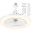 TENKOO&YOU Ceiling Fan Light [Small & Ultra-Compact] 6 Tatami Mat Size 24W 2000lm LED Fan with Lighting, Forward/Reverse Rotation, Wall Switch Memory