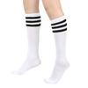 Women's Knee High Cotton Socks Streewear Harajuku Cheerleaders Black White Three-Line Striped Running Sports Socks