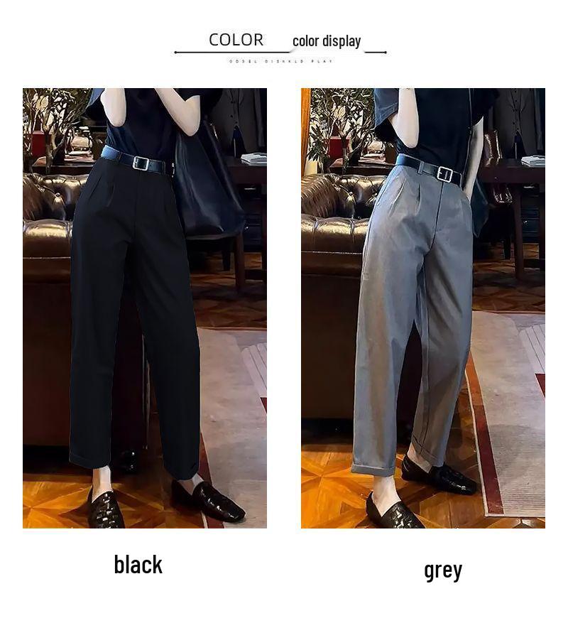 Women's High Waist Slimming Cigarette Pants – Spring/Autumn 2026 Straight Leg Harem Style