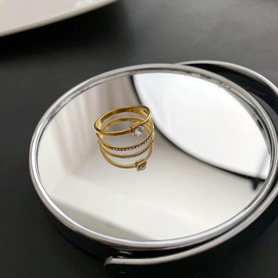 Inel Exquis Coreean cu Diamante, Trendy pentru Femei, pentru Degetul Arătător - Stil Versatil de Designer