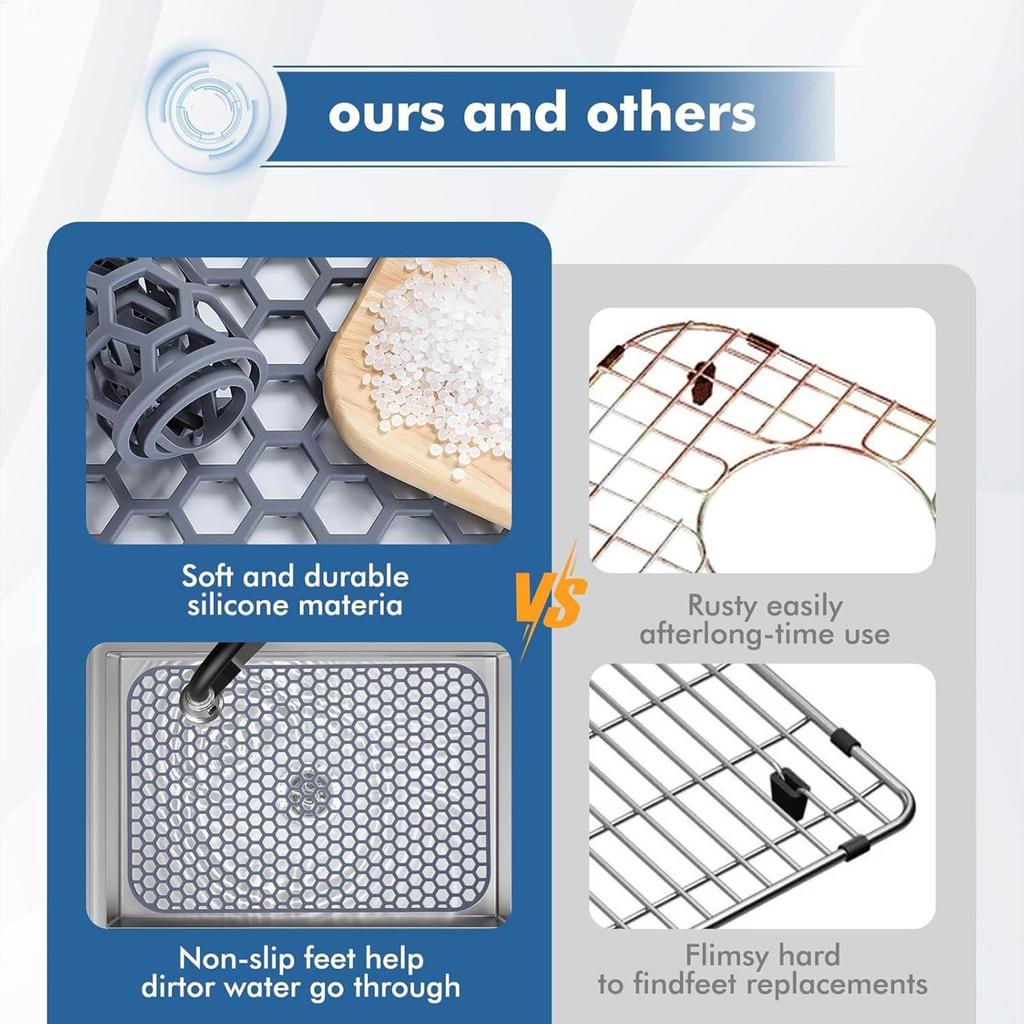 Kitchen Sink Silicone Protector Silicone Kitchen Sink Protector Mats Heat Resistant Hot Cookware Pad Dish Drying Rack For Soup