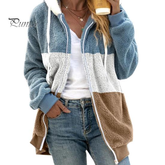 

Женское зимнее пальто, цветная толстая плюшевая куртка с капюшоном, длинными рукавами, эластичными манжетами и подолом на завязках, верхняя одежда для холодной погоды M хаки