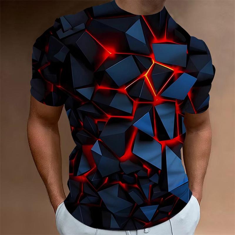 Funny Geometry Pattern T Shirt For Men Fashion 3D Printed Tees Summer Casual Short Sleeve Round Neck Tops Oversized T-Shirts