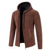 High Quality Winter Men Cardigan Sweater Thick Warm Hooded Casual Sweatercoat Mens Solid Zipper Knitted Cardigan Sweaters Men