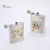 Festive Patterned Drinking Cup Beer Barrel Flask, 8oz Stainless Steel Oil Drum Shaped Flask with Small Gift for Christmas Prints Outdoor Camping Party
