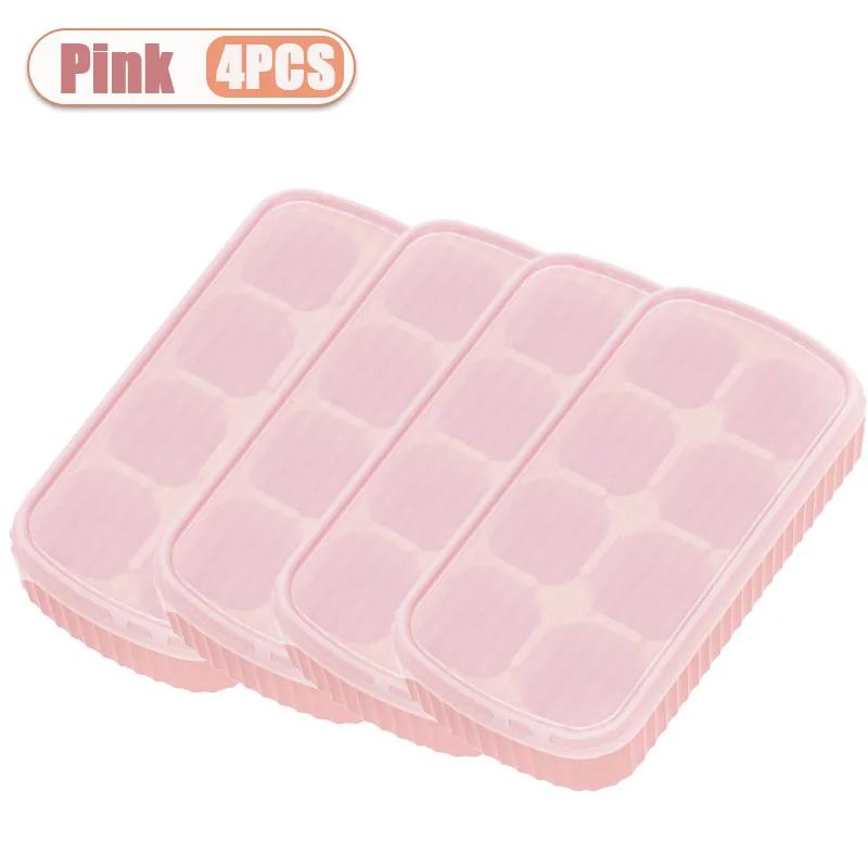 1-4PCS Food Grade Silicone Ice Cube Tray Lid Popsicle Maker Mold Food Freezer Storage Easy Release Soft Ice Tray for Kitchen