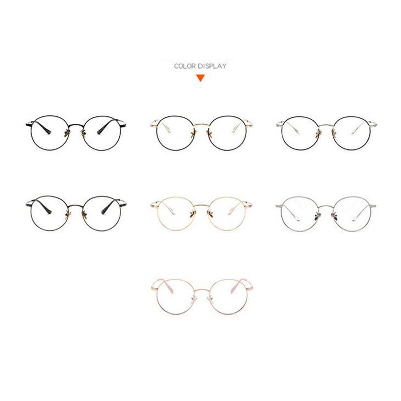 Anti Blue Light Round Nearsighted Glasses For Women Men Metal Oval Short Sight Spectacles Diopter 0 -0.5 -0.75 -1.0 To -6.0