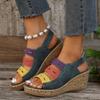 Women's Color Block Platform Wedge Sandals Women's New Summer Sandals Casual Shoes