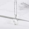 Gold & Silver Plated 2PCS Heart CZ Pendant Necklaces, Minimalist Four-Prong Solitaire Cable Chain Set for Women