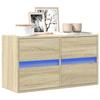 VidaXL Wall-mounted TV Cabinet with LED Lights Sonoma Oak 80x31x35 Cm, Wall-mounted TV Unit, Floating TV Unit, TV Stand 852287