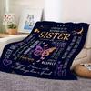1pc A Letter to Sister Print Flannel Blanket, Soft Casual Warm Blanket, Multi-purpose Office Throw Blanket, Outdoor Camping Travel Blanket M