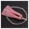 prayer beads for women crystal informal rosary 8mm Comes with beads bag wedding marriage funeral memorial service for recitation 33 balls (pink)