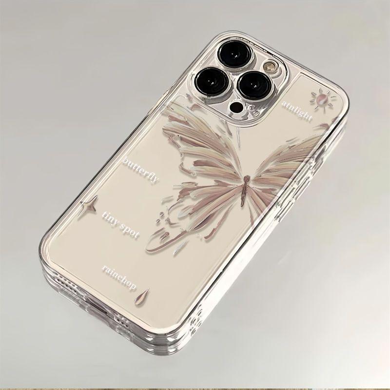 Fashionable Butterfly Pattern Phone Case for IPhone 16 14 13 17 12 11 15 Pro Max IPhone 16 15 14 Plus Transparent Soft TPU Cover iPhone 14 Pro Max