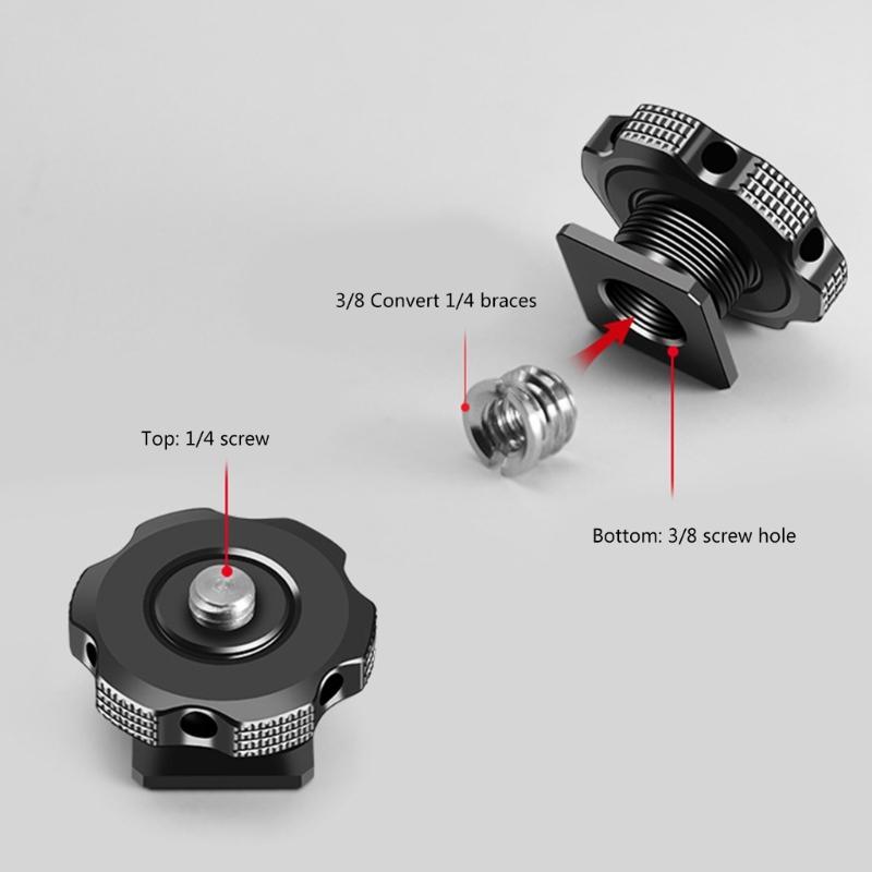 Cold Shoe Mount Adapter 1/4" Screw Thread Cold Shoe Flashing Stand Adapter for DSLR Camera Rig Camera Flashing Shoe Mounts