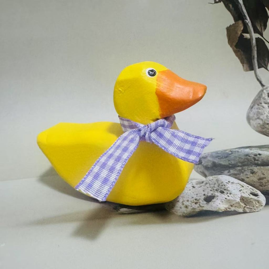 

Wooden Duck Craft Decor With Handmade Design For Home Office And Gift Giving жёлтый