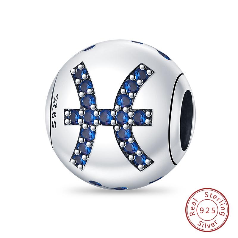 Charms Fit Qikaola Bracelets Copper Twelve Constellations Charms Beads Leo Aries Virgo For Birthday Jewelry Gifts