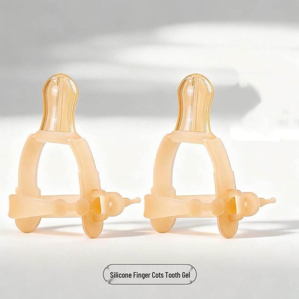 Silicone Baby Teether Pacifier Ring: Anti-Sucking Finger Cot Bracelet for Teething Relief