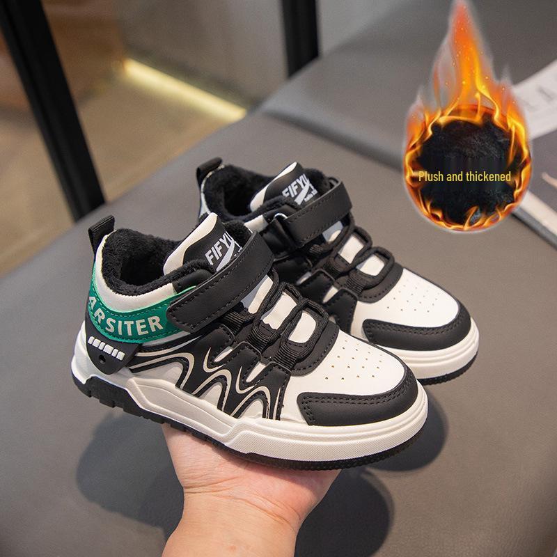 Winter Plush Warm Cotton Shoes for Kids - Trendy Casual Sports Board Shoes for Boys and Girls