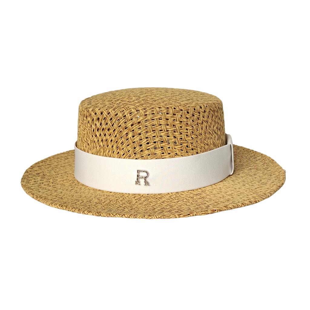 R High Quality Beach Sun Straw Hats For Women Uv Sun Protection Wide Brim Summer Straw Hat Hollow Design Boater Chapeau Femme
