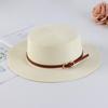 Women's Retro British Style Sun Hat with Rhinestone Letter & Leather Belt