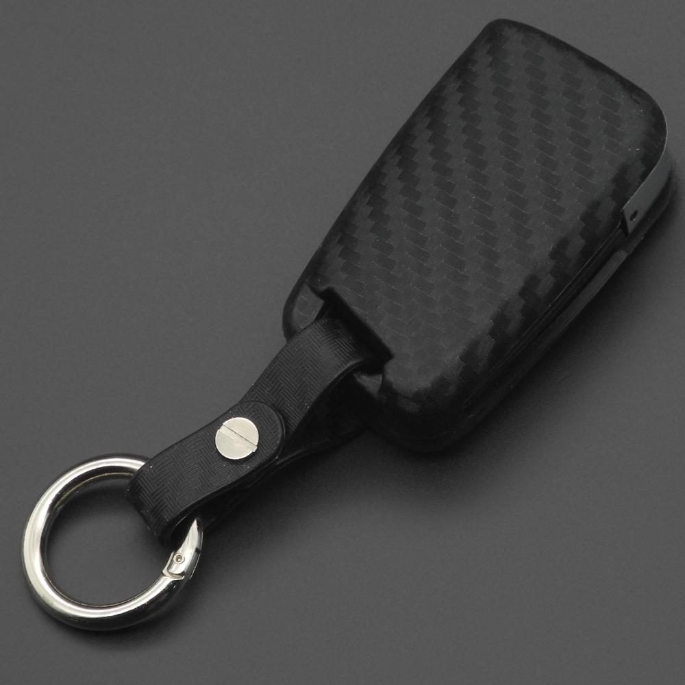 Jingyuqin 3 Buttons Remote Carbon Silicone Key Case For VW Polo Golf 7 Tiguan Skoda Octavia Kodiaq Karoq Seat Ateca Leon Ibiza