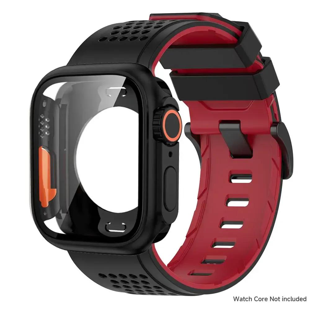 Case+Silicone Strap for Apple Watch Band Ultra 3 49mm 46 45 44 41mm Protective Case Bracelet for Iwatch 11 10 9 8 7 6 54 SE3