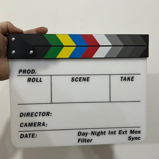 Acrylic Colored Movie Clapperboard Scene Marker - English Photography Prop